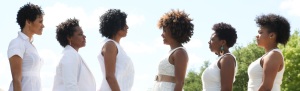 Terresa Harris gathered six different women, and two girls, for a photo shoot of different types of natural hair.