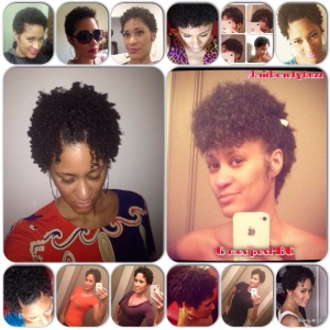 From upper left to right, lower left to right, then center left to right are images of my six-month natural hair journey.